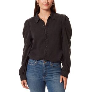 Anne Klein Jeans Billie Pleat-Shoulder Denim Shirt